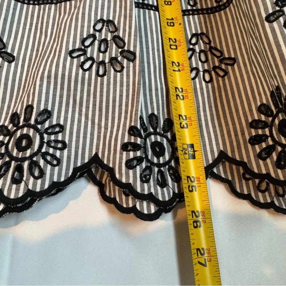 Talbots Skirt NWT Size 12 Striped Embroidered‎ Skirt Eyelet Boho Cottagecore